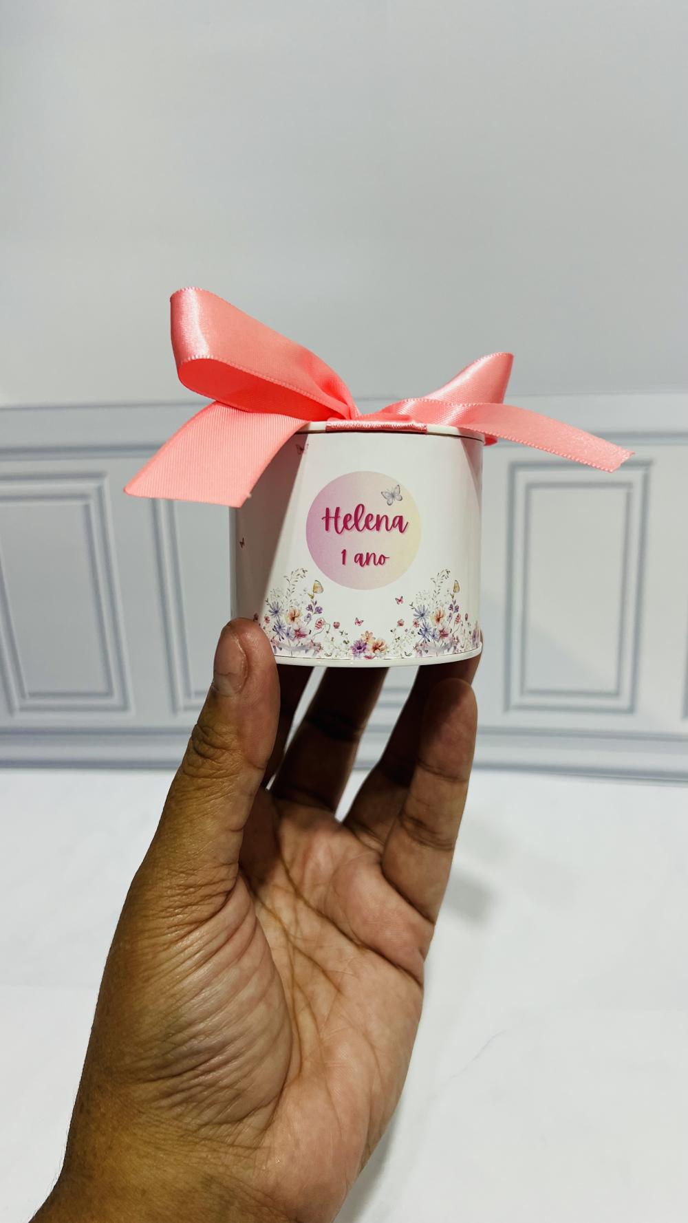 Kit 10 Tubolatas Personalizadas 5x6cm com Laço Jardim Encantado