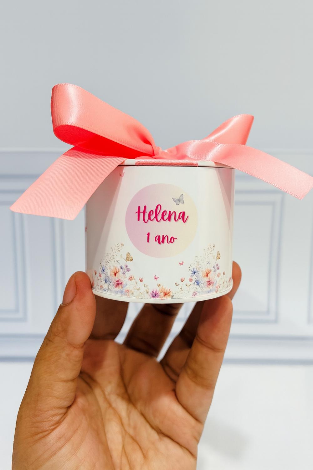 Kit 10 Tubolatas Personalizadas 5x6cm com Laço Jardim Encantado