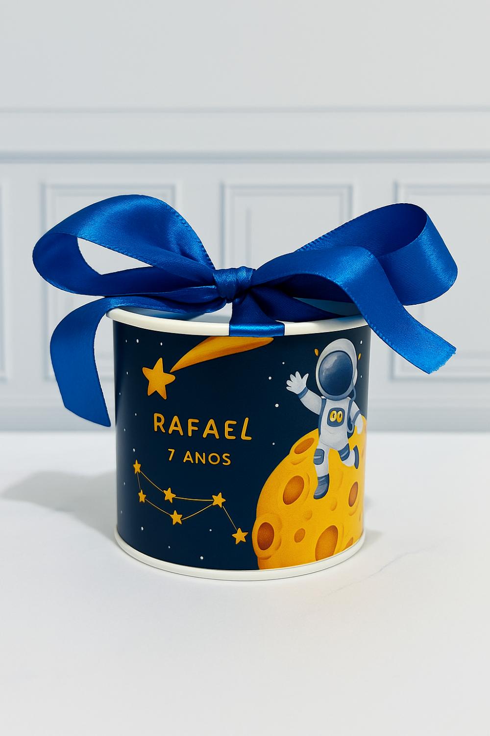 Kit 10 Tubolatas Personalizadas 5x6cm com Laço Astronauta
