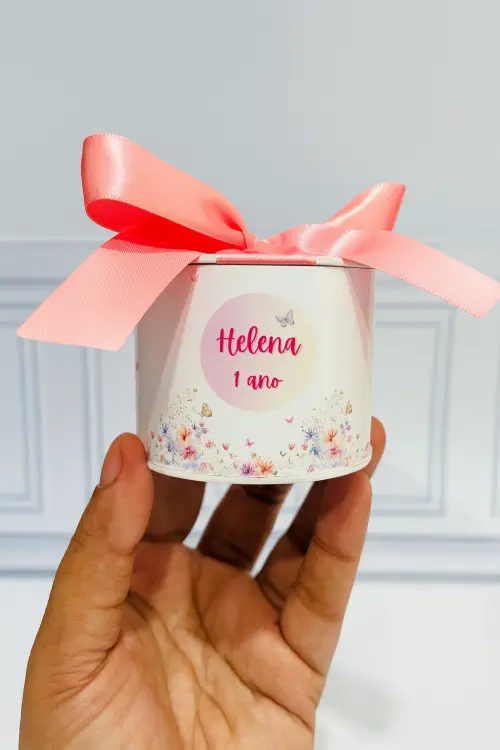 Kit 10 Tubolatas Personalizadas 5x6cm com Laço Jardim Encantado