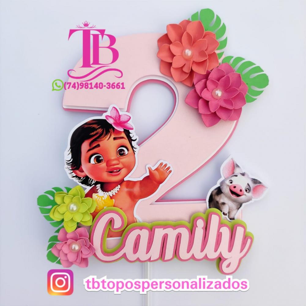 Arquivo de corte topo de bolo MOANA BABY