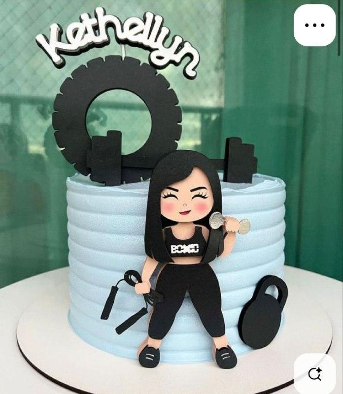 Arquivo de corte topo de bolo ACADEMINA FITNESS MULHER