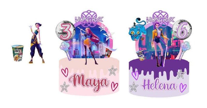 Arquivo de corte topo de bolo GUERREIRAS DO KPOP