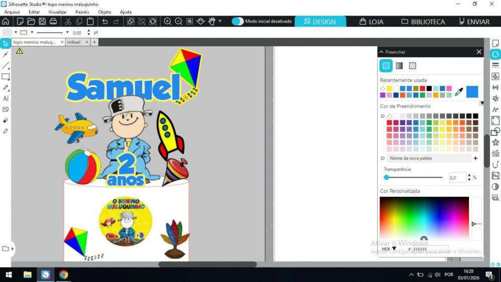 Arquivo de corte topo de bolo MENINO MALUQUINHO