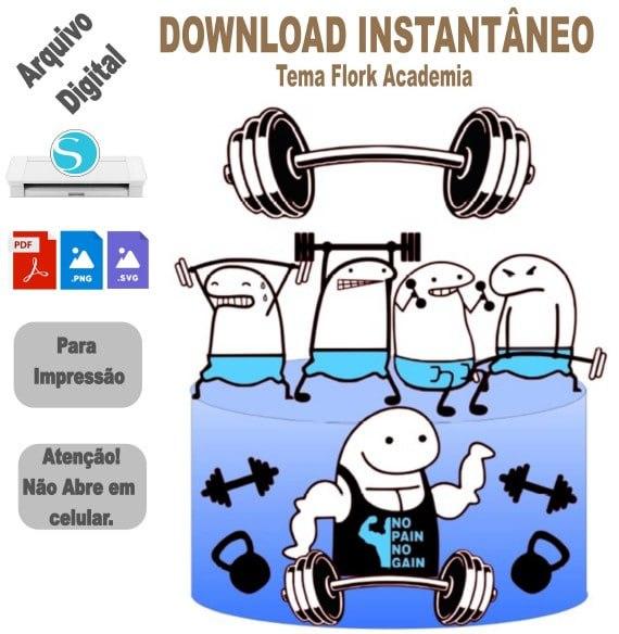 Arquivo de corte topo de bolo FLORK ACADEMIA