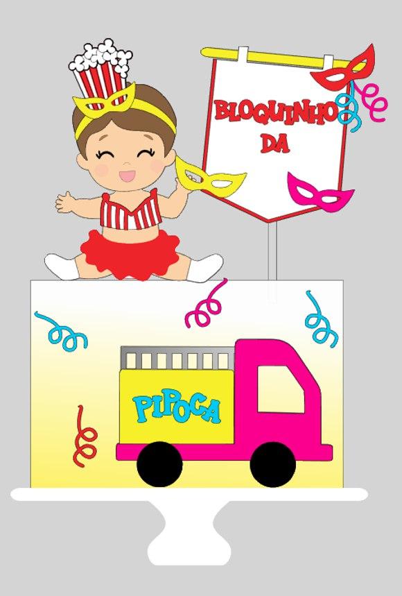 Arquivo de corte topo de bolo BLOQUINHO DA PIPOCA