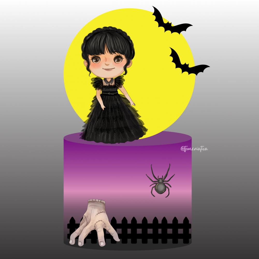 Arquivo de corte topo de bolo Wandinha