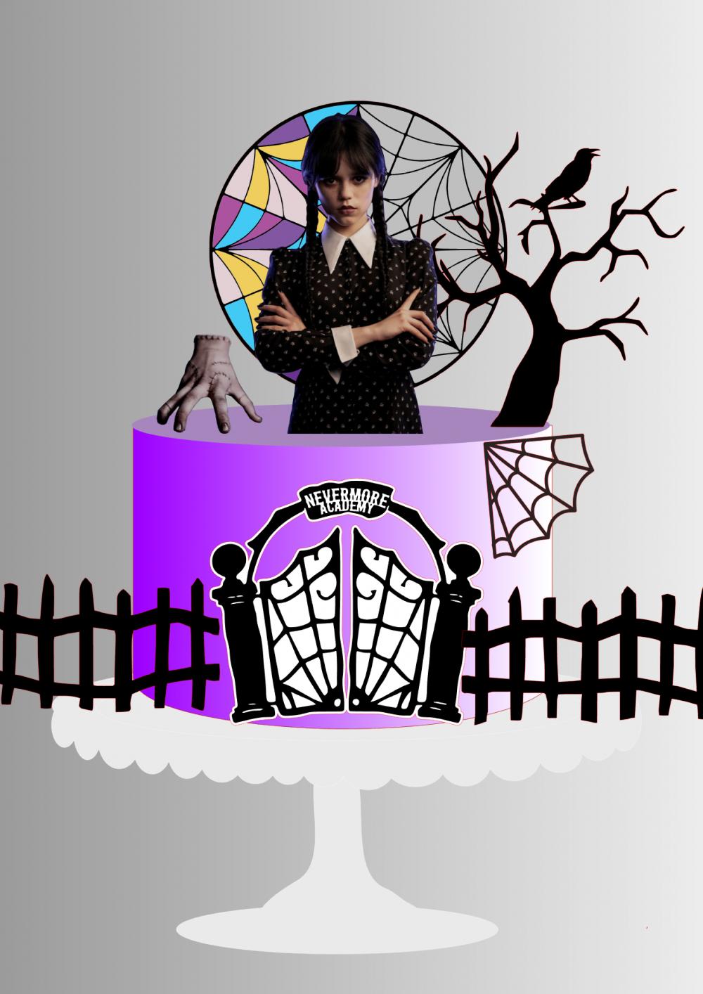 Arquivo de corte topo de bolo Wandinha