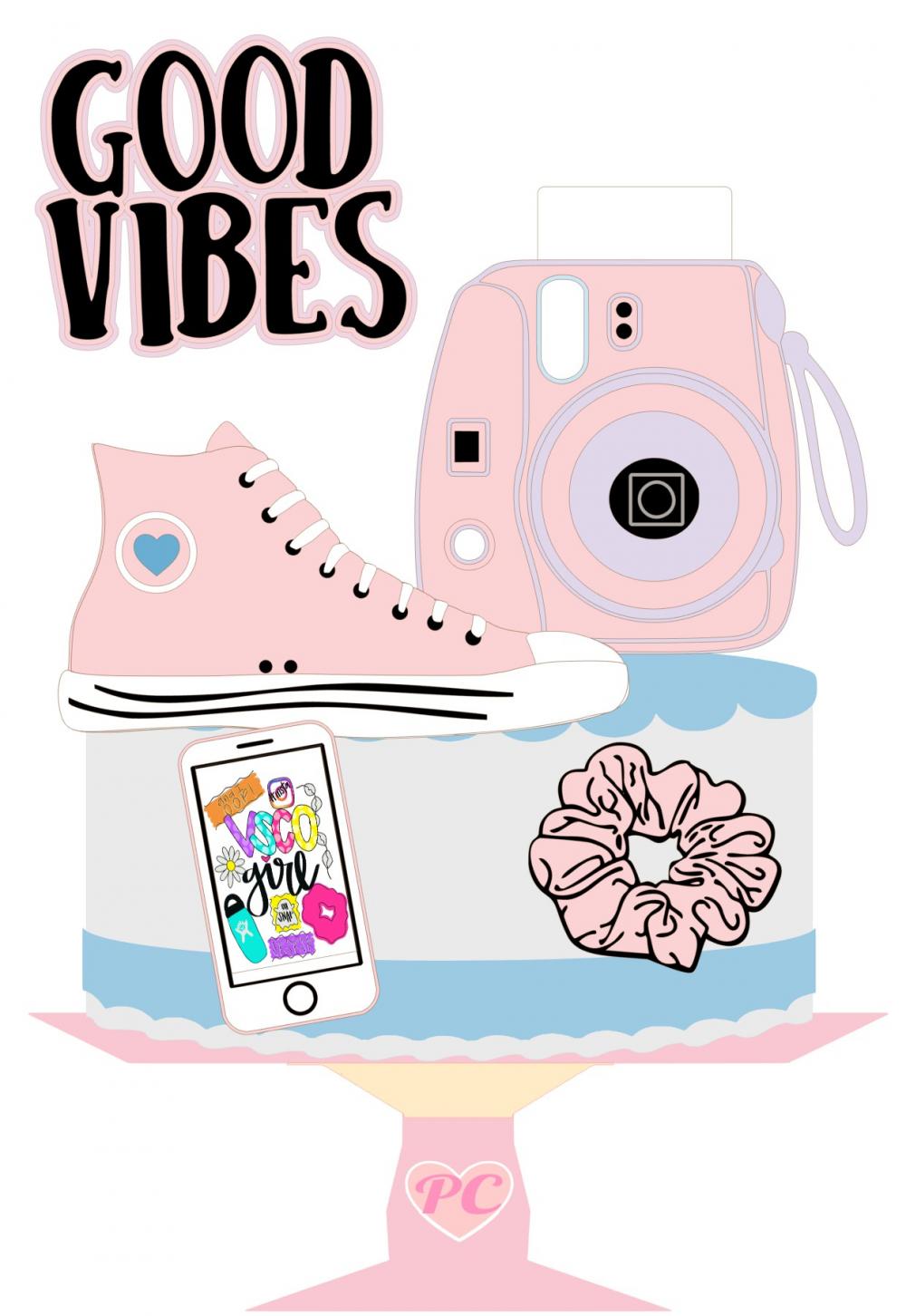 Arquivo de corte Topo de bolo Vsco Girl