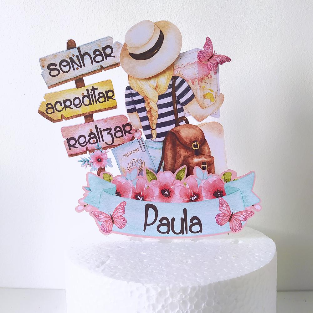 Arquivo de corte Topo de Bolo Viagem