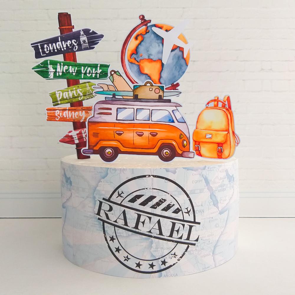 Arquivo de corte Topo de Bolo Viagem