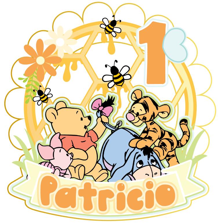 Arquivo de corte topo de bolo Ursinho Pooh