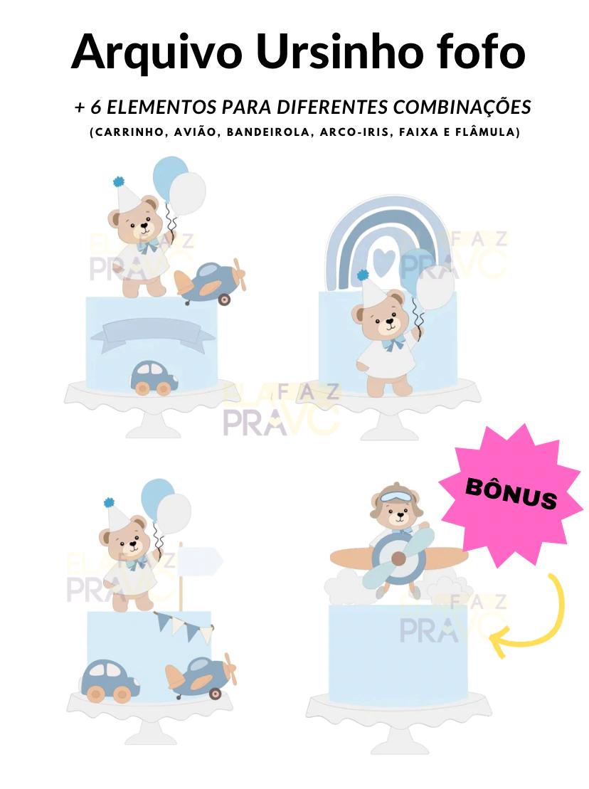 Arquivo de corte topo de bolo Ursinho