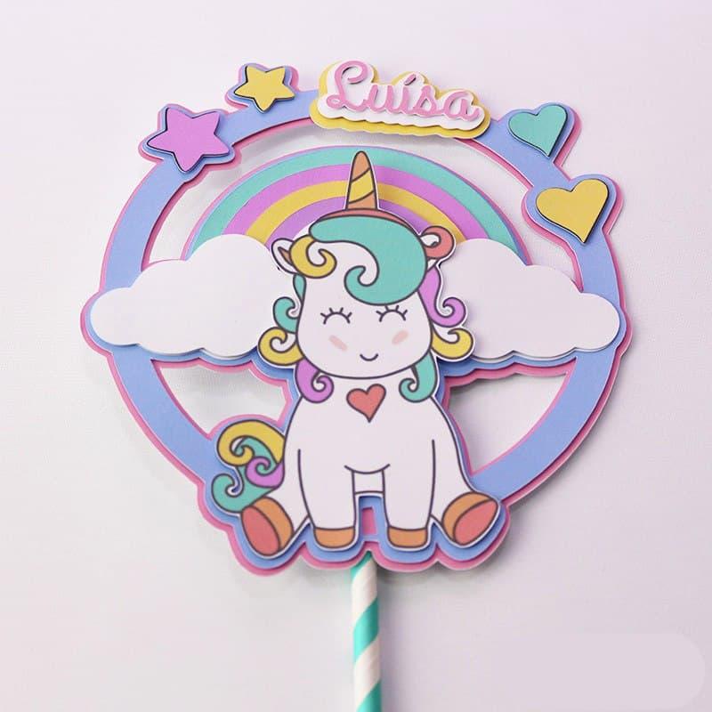 Arquivo de corte topo de bolo Unicórnio