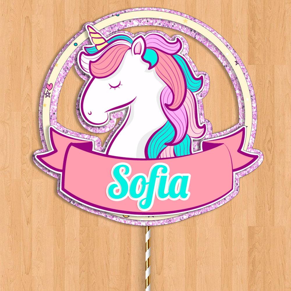 Arquivo de corte topo de bolo Unicórnio