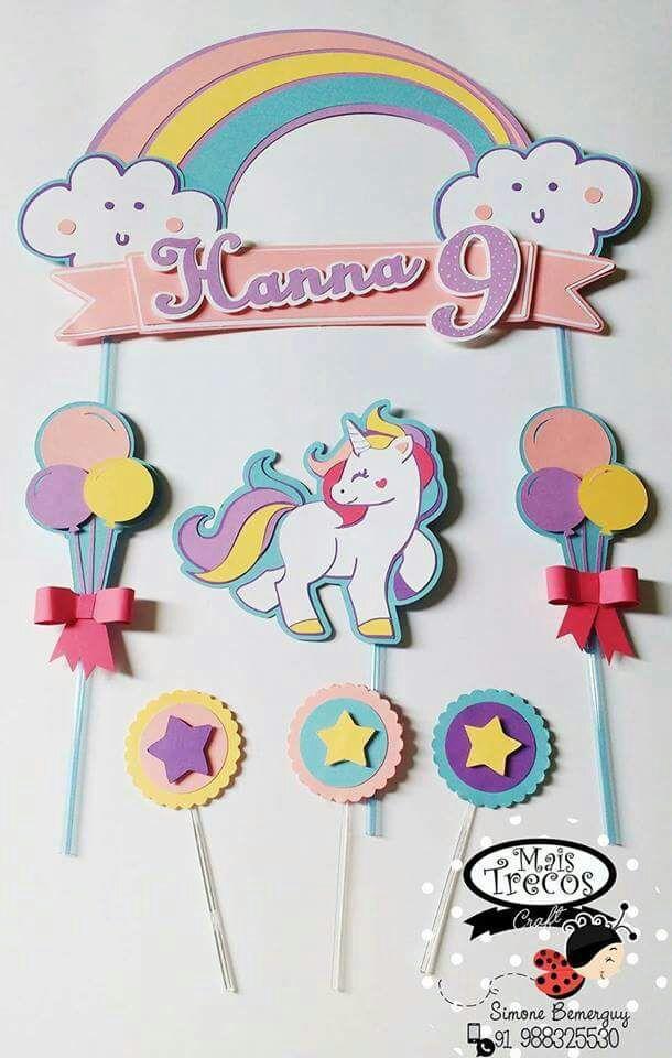 Arquivo de corte topo de bolo Unicórnio