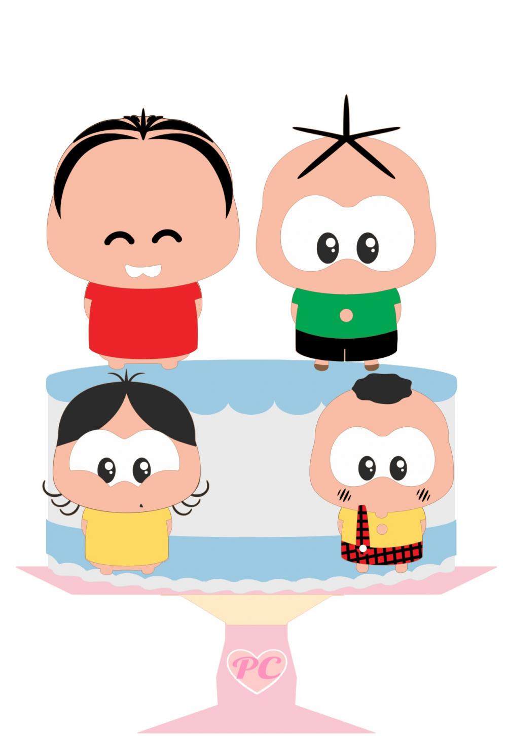 Arquivo de corte topo de bolo Turma da Monica