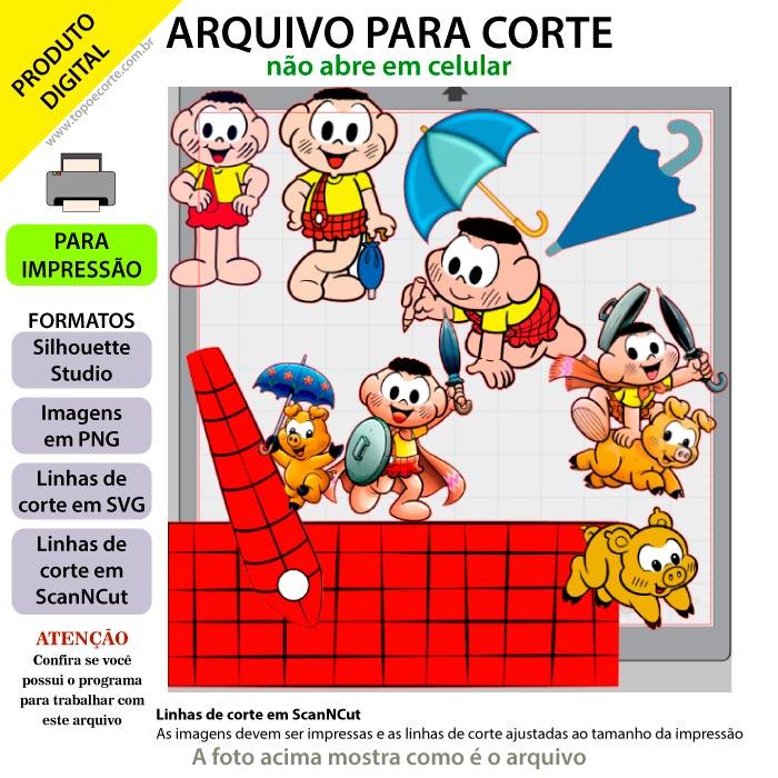 Arquivo de corte topo de bolo Turma da Monica