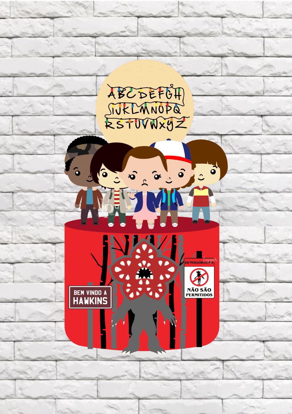 Arquivo de corte topo de bolo Stranger Things