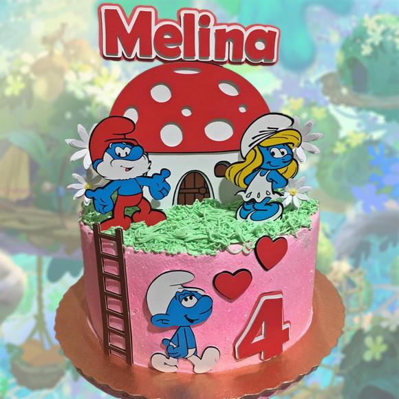 Arquivo de corte topo de bolo Smurfs