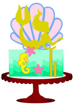 Arquivo de corte topo de bolo Sereia