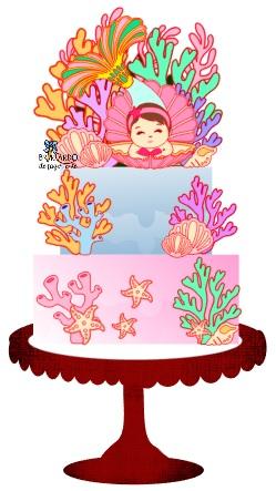 Arquivo de corte topo de bolo Sereia