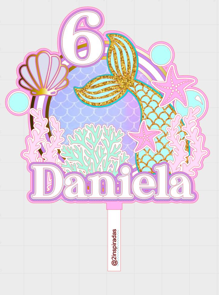 Arquivo de corte topo de bolo Sereia