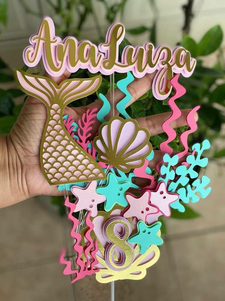 Arquivo de corte topo de bolo Sereia