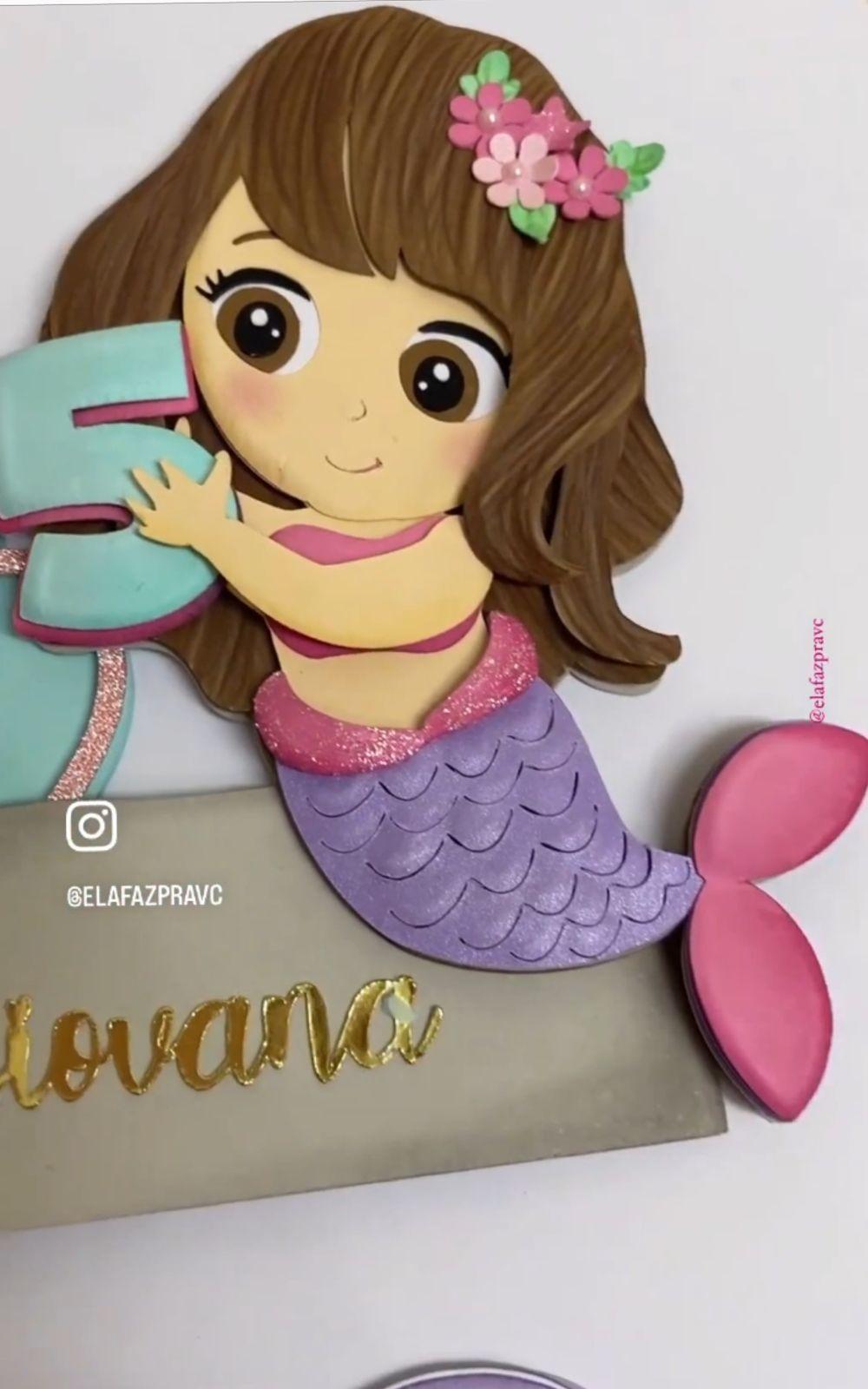 Arquivo de corte topo de bolo Sereia