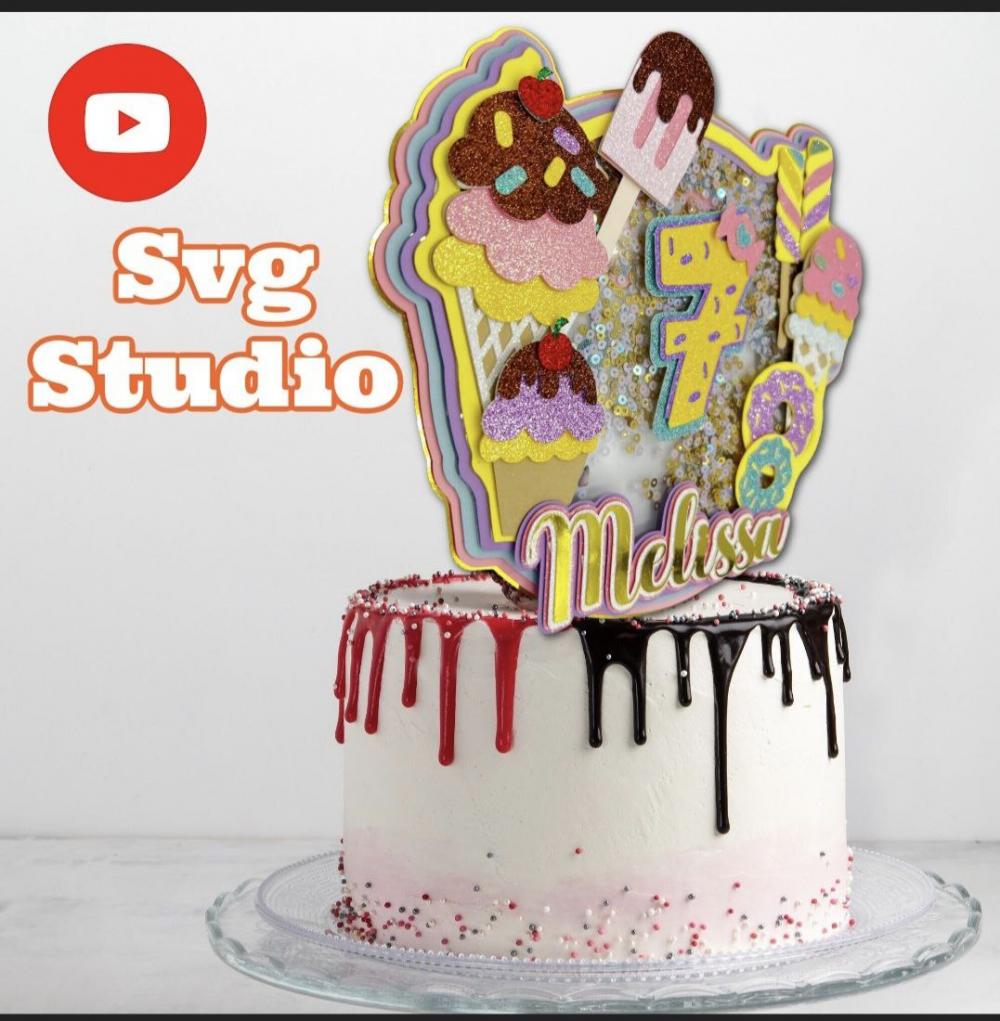 Arquivo de corte topo de bolo Sorvete