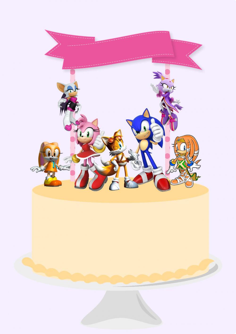 Arquivo de corte topo de bolo Sonic