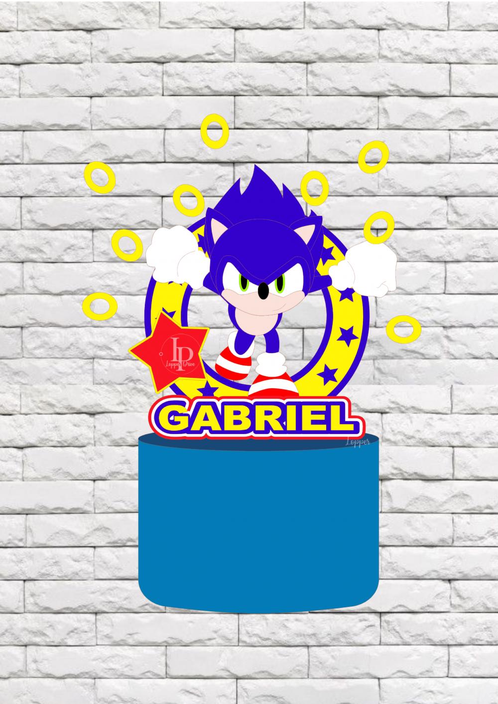 Arquivo de corte topo de bolo Sonic