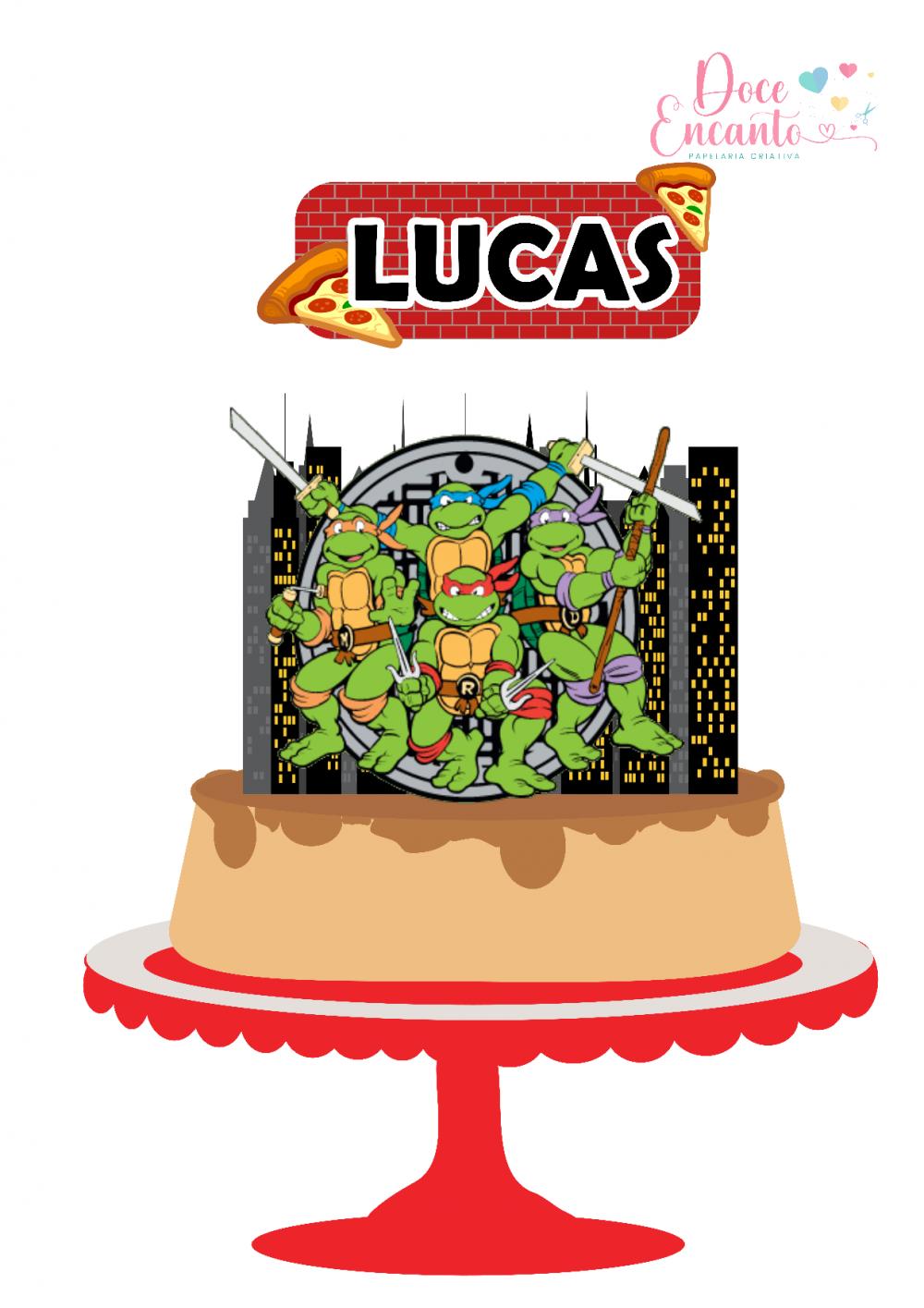 Arquivo de corte topo de bolo Tartaruga Ninja