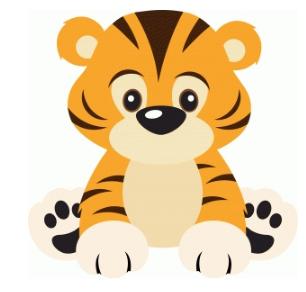 Arquivo de corte topo de bolo Tigre Baby Cute