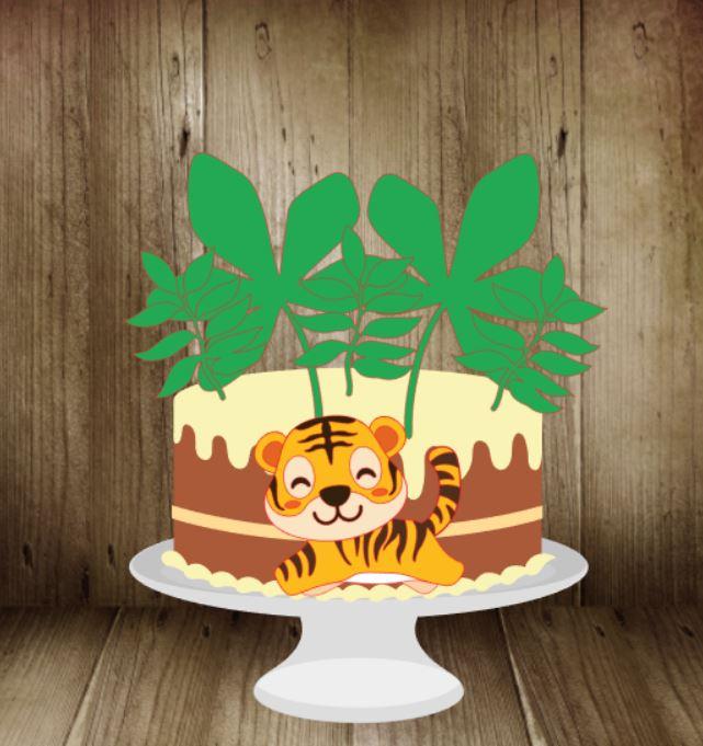 Arquivo de corte topo de bolo Tigre Baby Cute