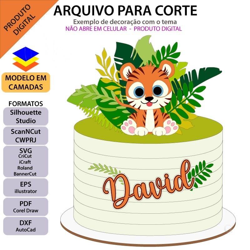 Arquivo de corte topo de bolo Tigre Baby Cute