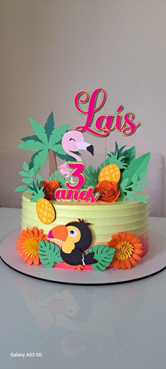 Arquivo de corte topo de bolo Tropical Tucano