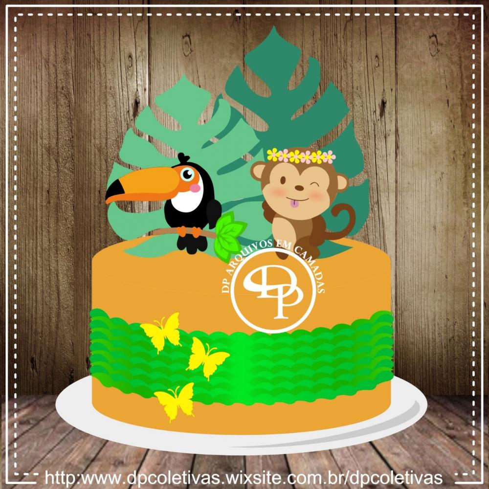 Arquivo de corte topo de bolo Tropical Tucano