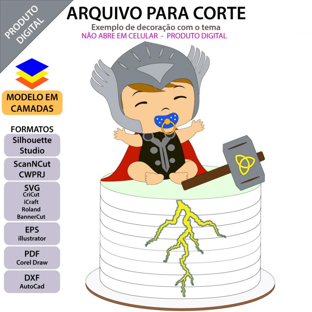 Arquivo de corte topo de bolo Thor baby