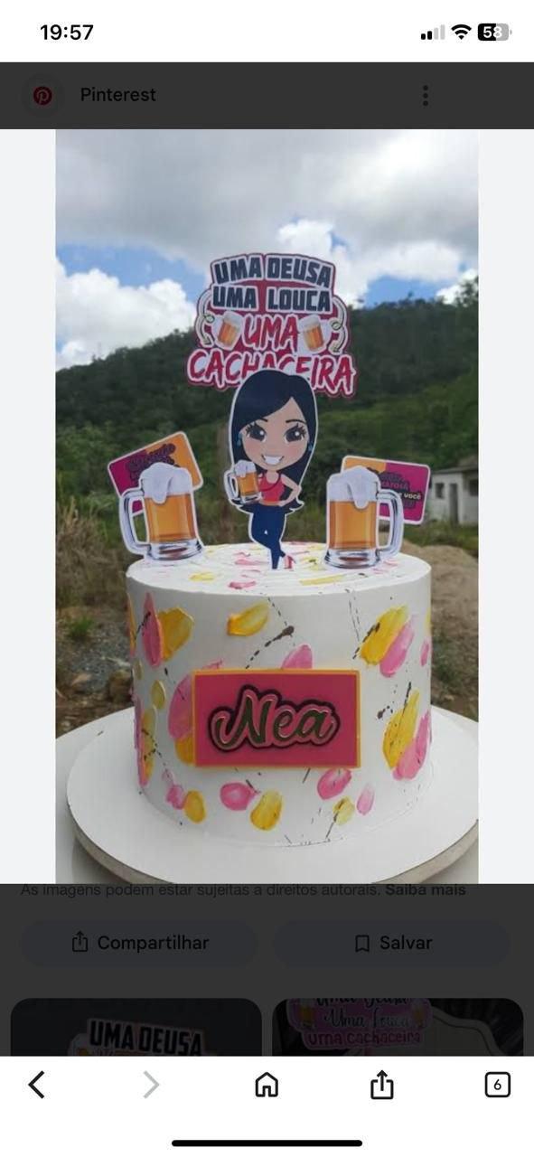 Arquivo de corte Topo de bolo Uma Deusa uma Cachaceira