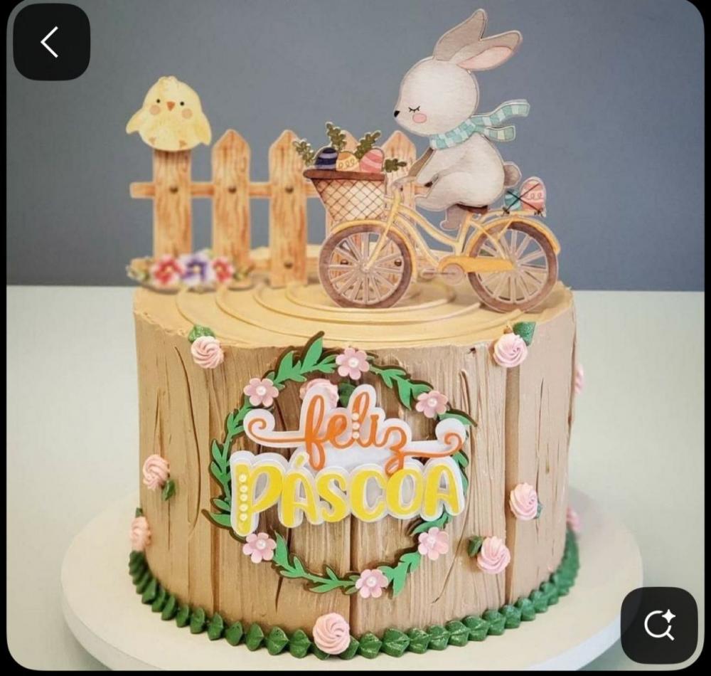 Arquivo de corte Topo de Bolo coelho e Bicicleta