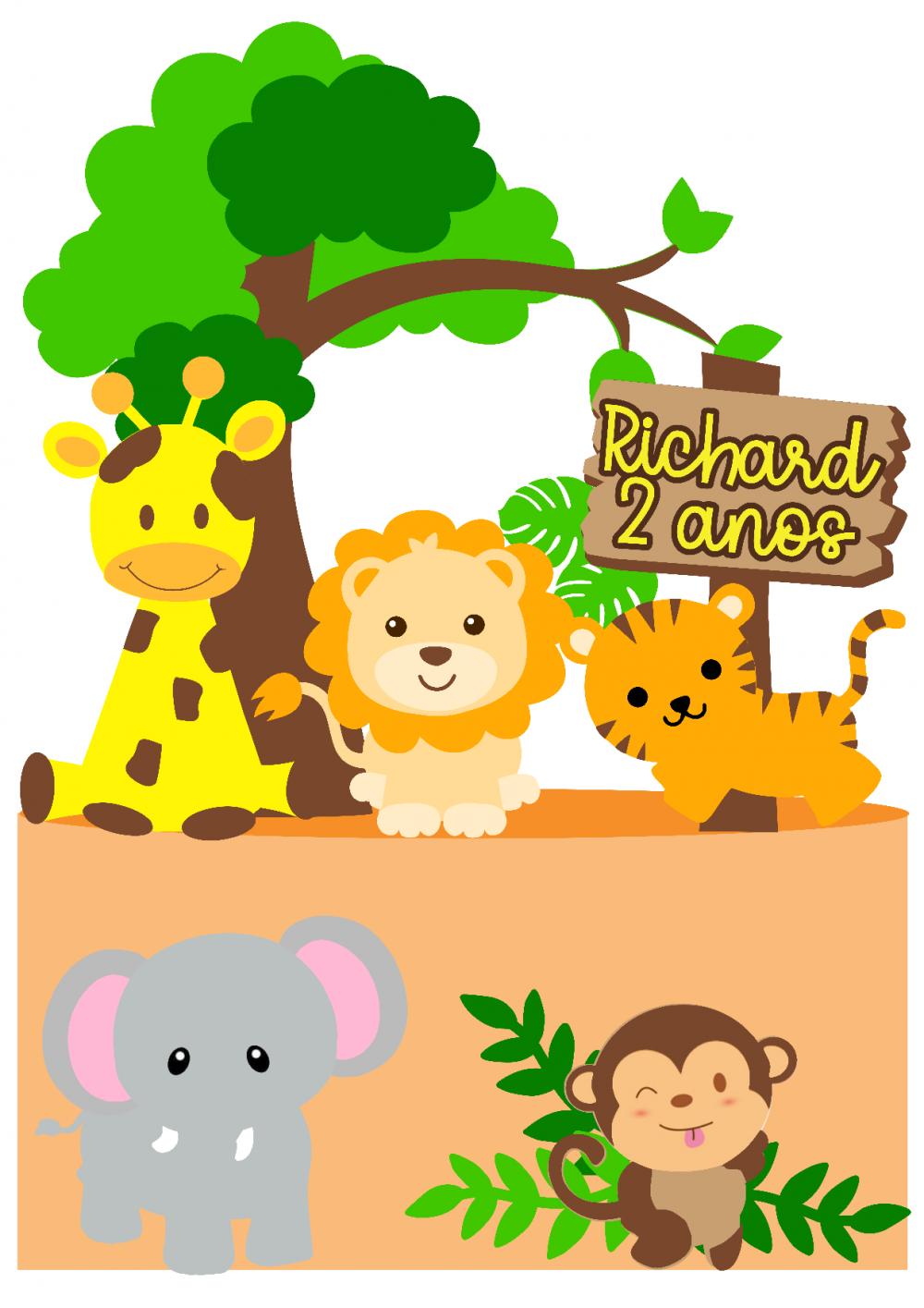 Arquivo de corte topo de bolo SAFARI