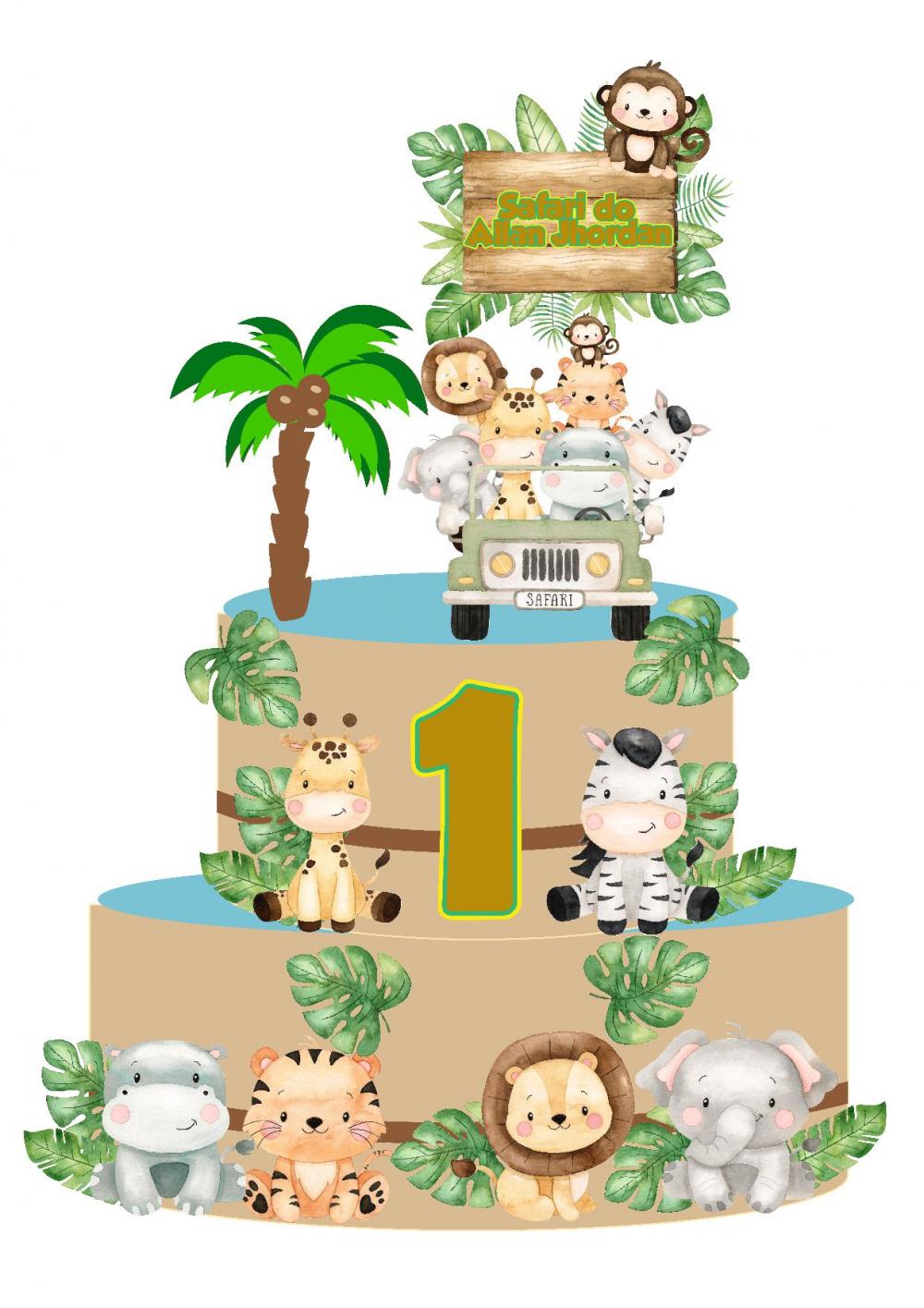 Arquivo de corte topo de bolo SAFARI