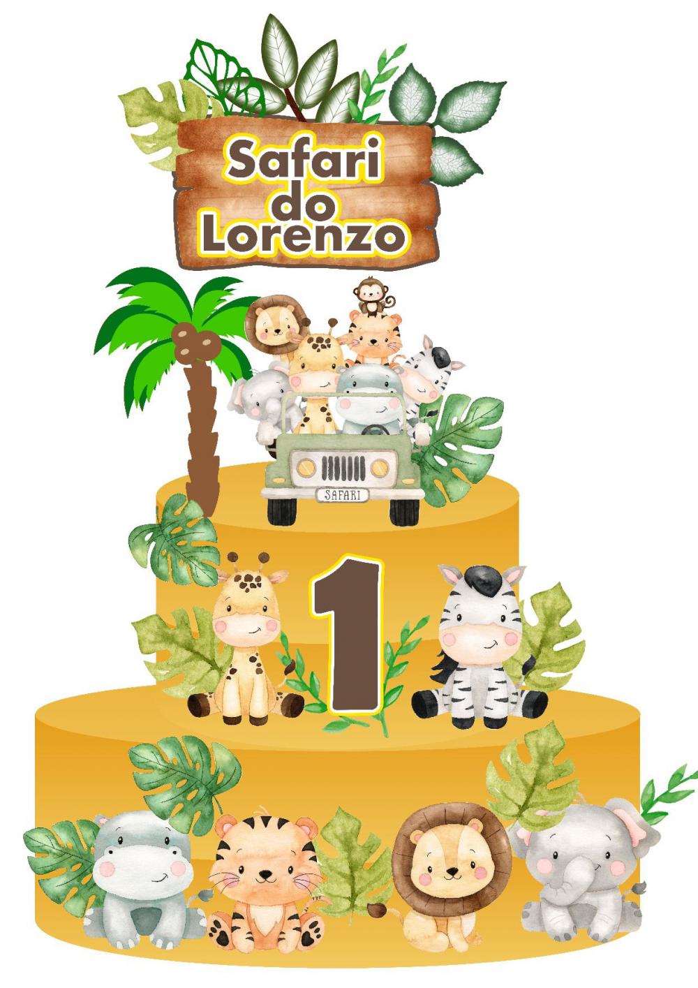 Arquivo de corte topo de bolo SAFARI