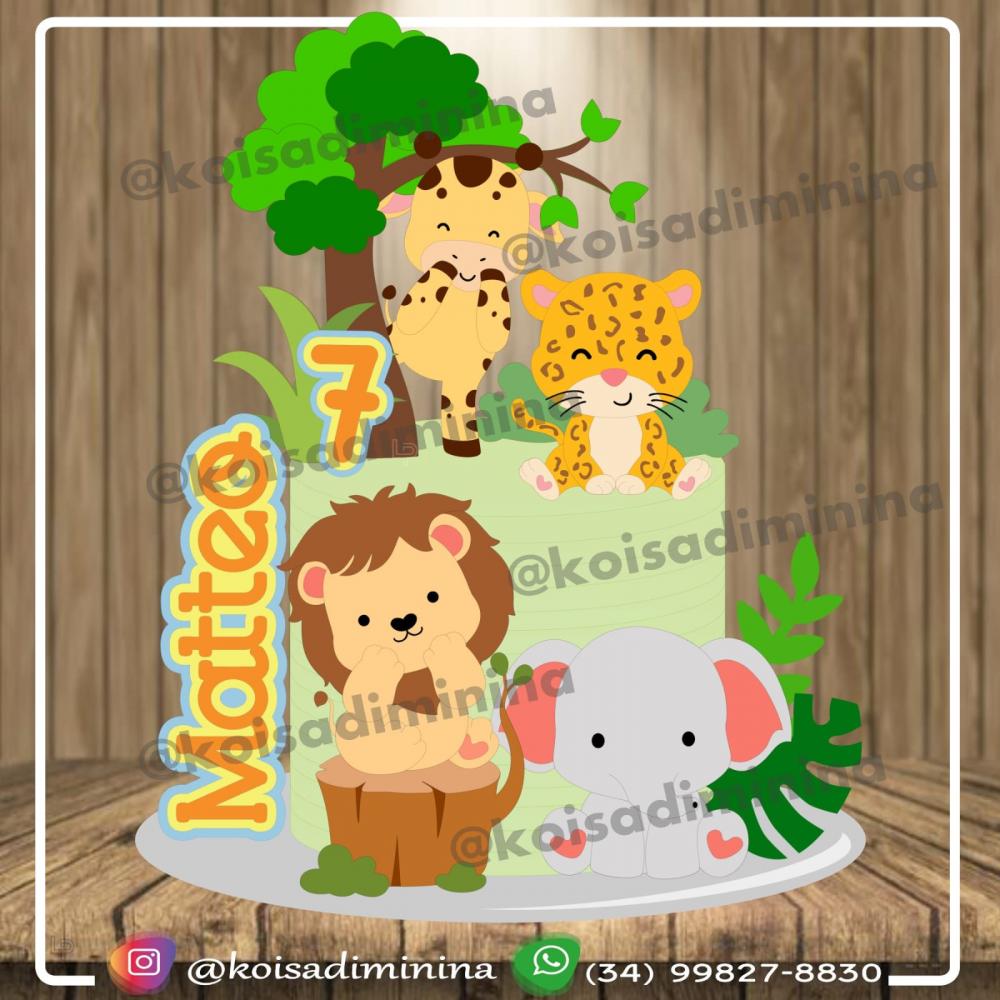 Arquivo de corte topo de bolo SAFARI