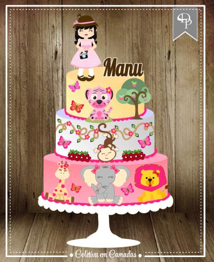 Arquivo de corte topo de bolo SAFARI