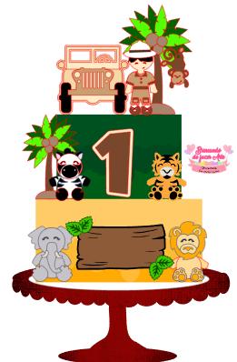 Arquivo de corte topo de bolo SAFARI