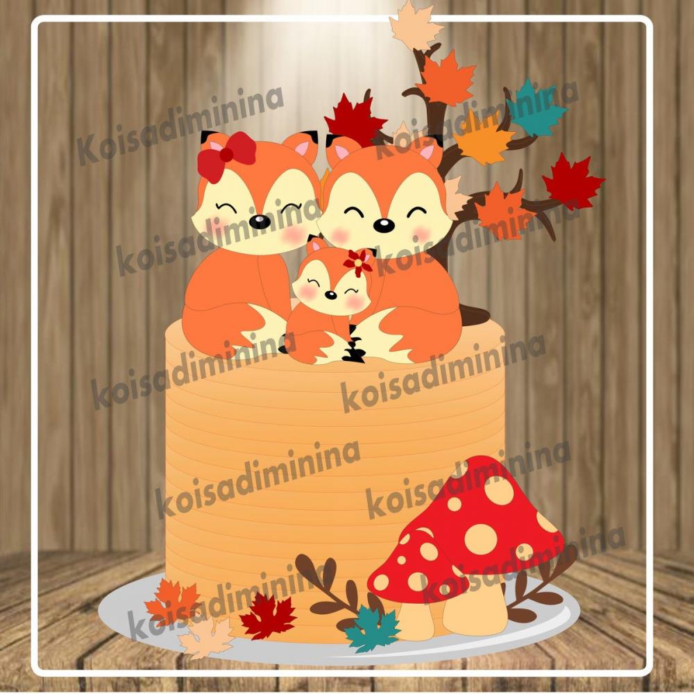 Arquivo de corte topo de bolo Raposinha