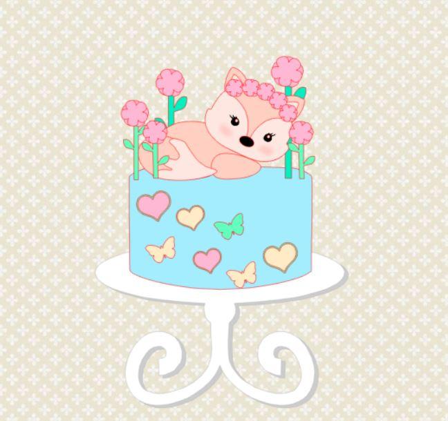 Arquivo de corte topo de bolo Raposinha