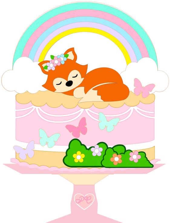 Arquivo de corte topo de bolo Raposinha